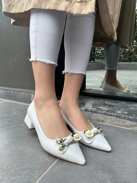 Jies Beyaz Topuklu Ayakkabı - Resim 3