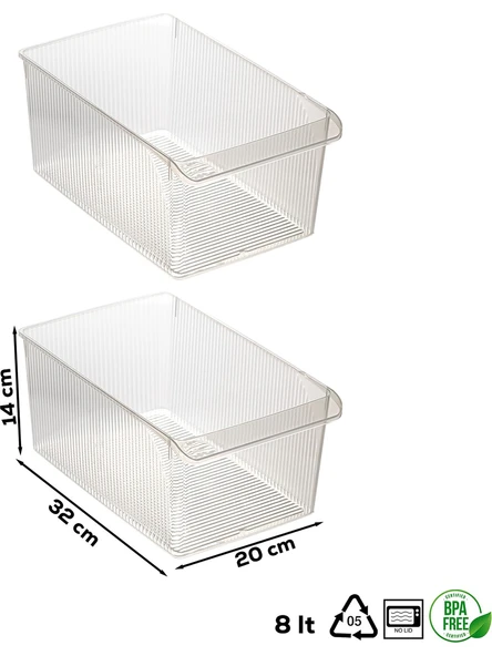 Porsima 3185 2li 8 Litre Dolap Içi ve Buzdolabı Içi Düzenleyici Banyo Mutfak Organizeri 20X32X7 cm - 3