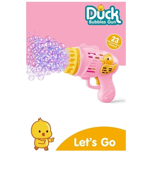 Duck köpük tabancası 23 nokta çıkışlı pilli pembe renk - 3