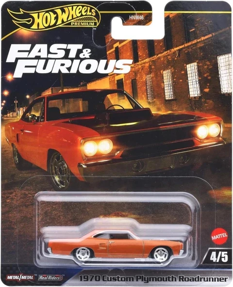 Hot Wheels Fast-Furious Premium Araba 1970 CUSTOM PLYMOUTH ROADRUNNER HNW46 - JBL87 - Resim 5
