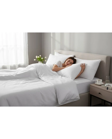 Lumira Çizgili Pamuk Saten Nevresim Takımı | Tek Kişilik Premium | 83 Tel Otel Serisi | 160x230 ürün görseli