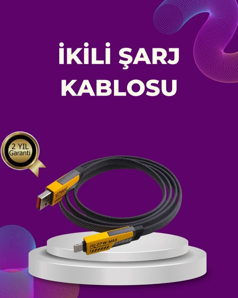 Dayanıklı 4’ü 1 Arada Çok Fonksiyonlu Hızlı Şarj Veri Kablosu - 1