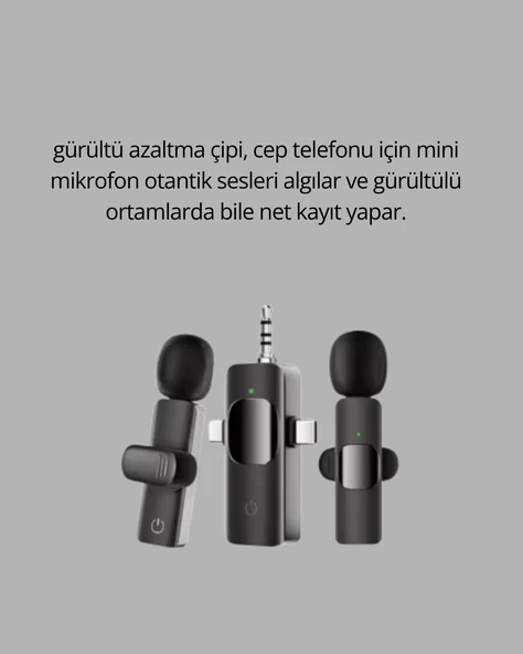 Kablosuz Mikrofon  Telefon ve Bilgisayar Uyumlu - 3
