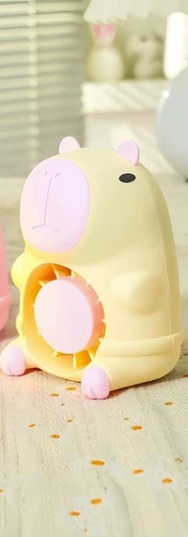 MASAÜSTÜ ŞARZLI ÖZEL FİGÜRLÜ SARI RENK IŞIKLI FAN