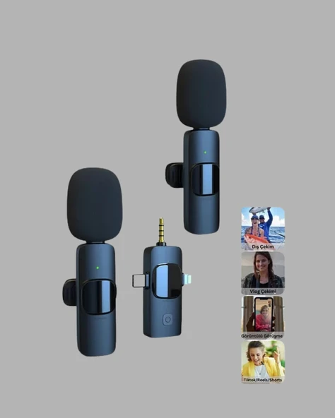 Kablosuz Mikrofon  Telefon ve Bilgisayar Uyumlu - 2