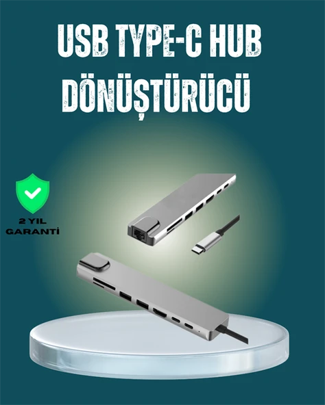 USB‑C Çoklu Bağlantı Merkezi – 5 Gbps, 100‑240 V, Sağlam Eloksal Tasarım - 1