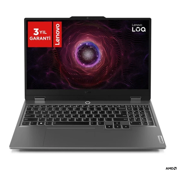 Loq Amd Ryzen 5-7235HS 24GB 512GB SSD 15.6" Fhd 144Hz RTX3050 6gb Gddr6 Dos Gaming Laptop 83JC00DXTR ürün görseli 1