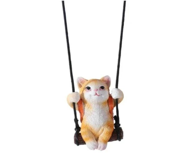Sallanan Kedi Polyester Duvar Balkon Bahçe Süsü 4 FARKLI RENK - 6