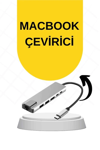 Macbook Pro/air Uyumlu USB TypeC 8 In 1 Hub Dönüştürücü Çevirici Çoklayıcı USB Hdmı Micro Sd 8 Girişli - 1