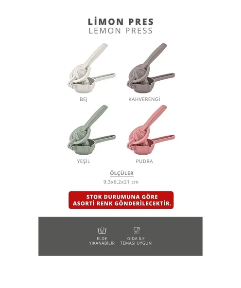 Bastırmalı Limon Portakal Ve Narenciye Sıkacağı 4 RENK - 5