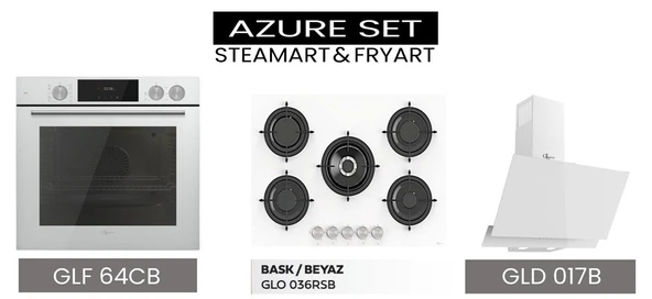 GL General Azure Beyaz Ankastre Set GLD-017B-GLO 036RSB-GLF64CB Buhar Destekli ürün görseli
