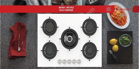 GL General Azure Beyaz Ankastre Set GLD-017B-GLO 036RSB-GLF64CB Buhar Destekli - Resim 10