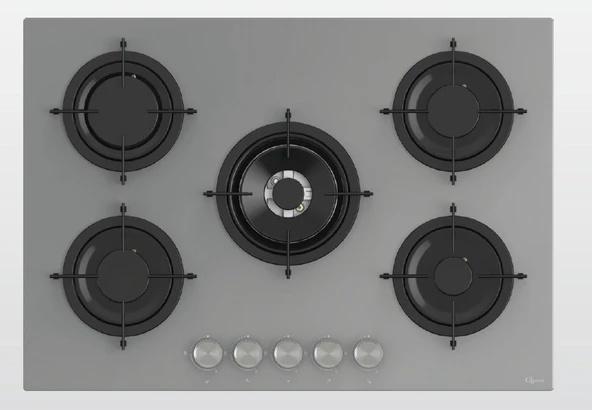 GL General Azure Gri Ankastre Set GLD055PR-GLO038RSPR-GLF64CPR Buhar Destekli - Resim 3