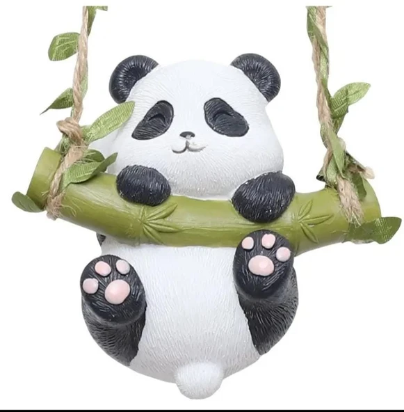 Bahçe balkon süsü dekoratif sallanan panda - 3