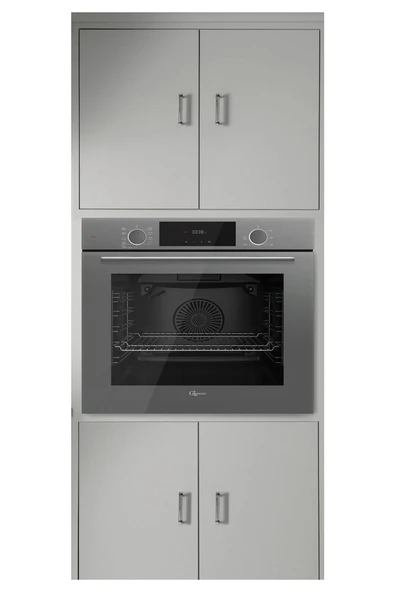 GL General Azure Gri Ankastre Set GLD055PR-GLO038RSPR-GLF64CPR Buhar Destekli - Resim 8