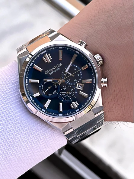 Quantum  İtalyan Bileklik Setli 2 Yıl Garantili Suya Dayanıklı Çelik Kordon Renk Atma Yapmaz VS.BLKT.0570 - Resim 3