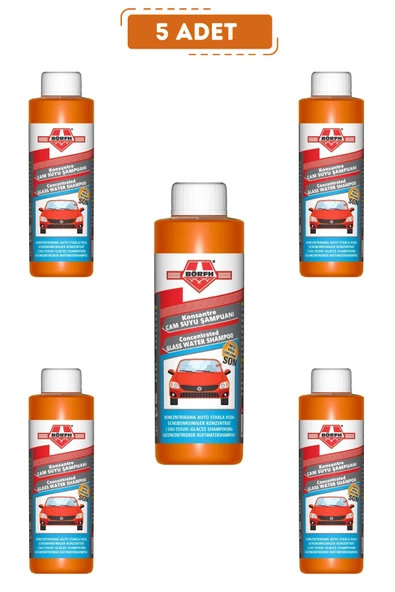 Börfh Konsantre Cam Temizleme Sabunu Oto Cam Suyu Şampuanı Şeftali Kokulu 32ML ( 5 ADET ) ürün görseli