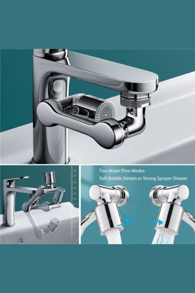 Mutfak Banyo Musluk Başlığı 1080 Derece Dönebilen Fonksiyonel Evrensel - 4