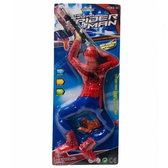 Sesli Yerde Sürünen Spiderman (Örümcek Adam) 35 Cm. - 6