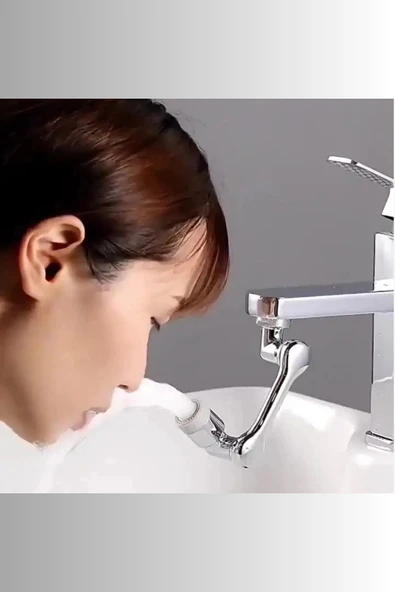 Mutfak Banyo Musluk Başlığı 1080 Derece Dönebilen Fonksiyonel Evrensel - 6