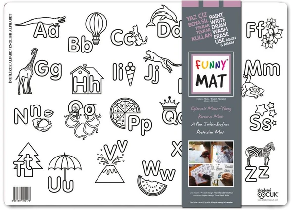 Funny Mat - İngilizce Alfabe 33,5x48cm ürün görseli