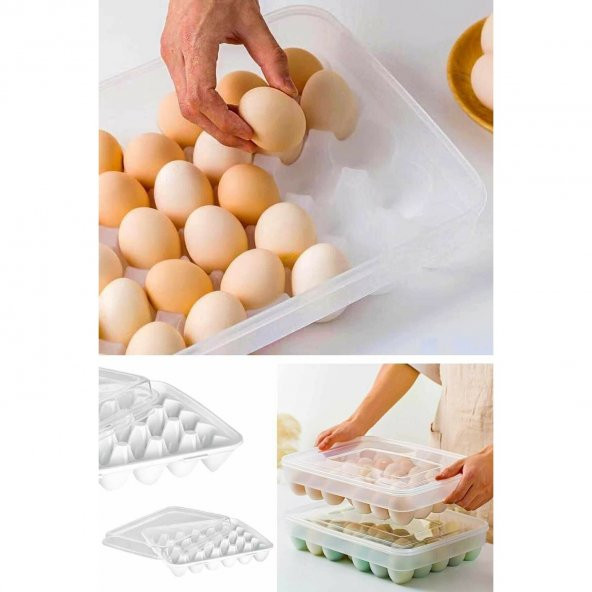 Ankaflex Yumurta Saklama Kabı Şeffaf 30 Bölmeli Buzdolabı Için Yumurtalık Ergonomik Yapıda Kapaklı
