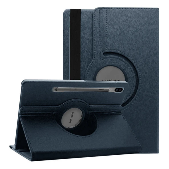 Samsung Galaxy Tab S7 FE SM-T733 12.4 360 Dönen Standlı Kapaklı Kılıf (Lacivert) ürün görseli 1