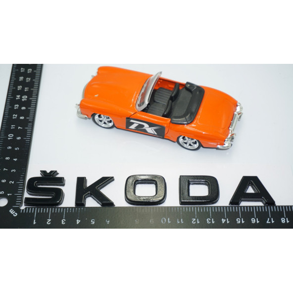 DK Tuning Bagaj Siyah ABS 3M 3D Yazı Logo Skoda İle Uyumlu - 4