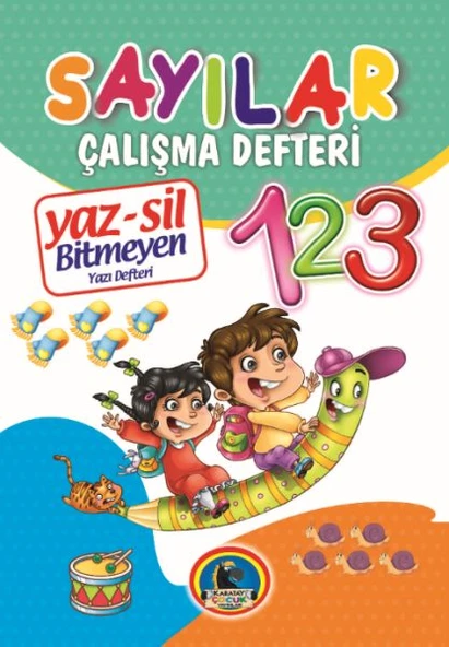 Yaz-Sil Sayılar Bitmeyen Yazı Defteri+Tahta Kalemi ürün görseli 1