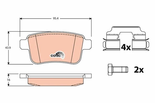ÖN BALATA CLIO IV 1.2 1.5DCİ 12 > DACIA SANDERO II 1.2.1.2 LPG 2012 > LOGAN 12 > 140.2x18x42  410609646R-410602396R
