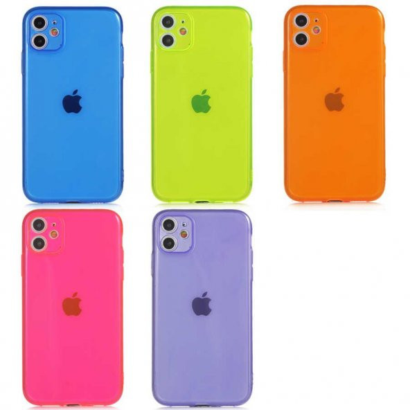Apple iPhone 11 Mun Renkli TPU Silikon Kılıf Kapak Kamera Korumalı