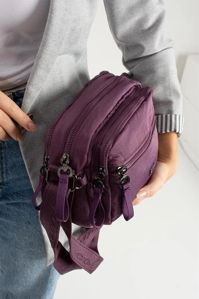 Kadın Postacı Çanta 24*16 Cm Hafif Poliamid Su İtici Yumuşak Kumaş Çapraz Askılı Omuz Çantası ürün görseli