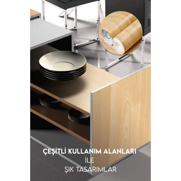 Ahşap Görünümlü Kendinden Yapışkanlı Kaplama Folyosu 5 Metre - 2