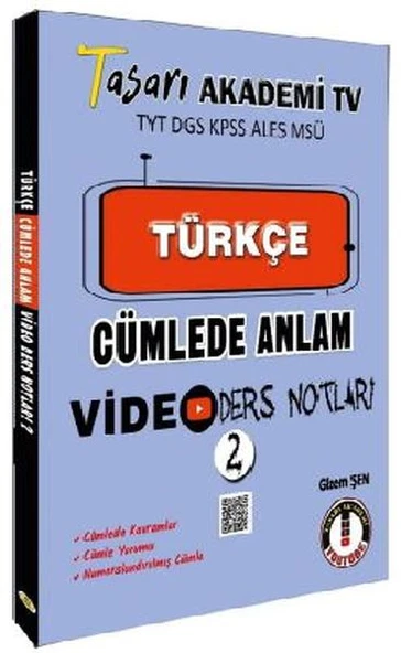 Tasarı TYT DGS KPSS ALESS MSÜ Türkçe Cümlede Anlam Video Ders Notları ürün görseli