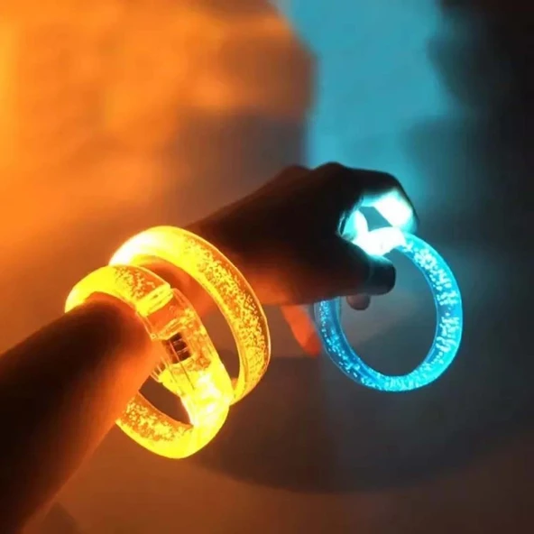 Turuncu Led Işıklı Baskı Yapılabilen Pilli Bileklik Bilezik - Resim 4