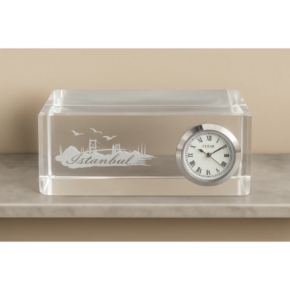 İstanbul Tasarımlı Kristal Saatli Biblo ürün görseli 1