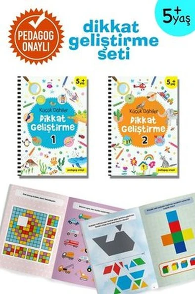 Küçük Dahiler Dikkat Geliştirme Seti - 5+ Yaş-2 Kitap Takım ürün görseli 1