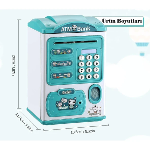 Sevimli Tasarımlı Şifreli ATM Kumbara - 5