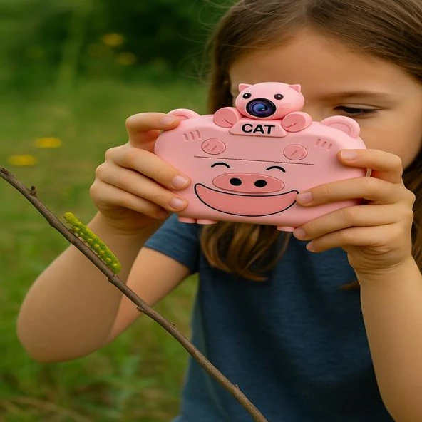 Kameralı Fotoğraf Yazıcısı Pembe Renk - Resim 4