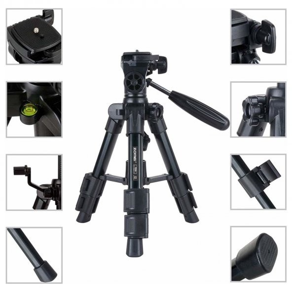 Jmary KP-2203 Profosyonel Tripod Fotoğraf Video Kamera Cep Telefonu - 8