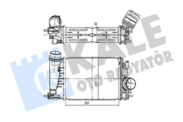 TURBO RADYATÖRÜ RENAULT MEGANE IV 15 SCENIC IV 15 KADJAR 15 CAPTUR I 13 TALISMAN 15 1.3TCE BRAZING 281X217X80 144962803R ürün görseli