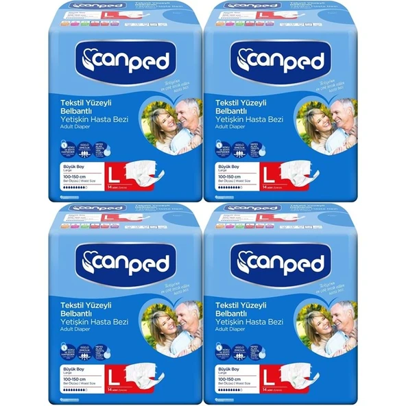 Canped Hasta Bezi Yetişkin Bel Bantlı Tekstil Yüzey L - Büyük - Large 56 Adet (4PK*14) ürün görseli