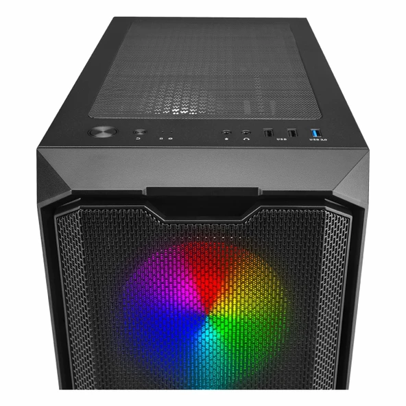 PowerBoost VK-K521B 650W 80+ USB 3.2 ARGB ATX Mid Tower Siyah Kasa - Resim 5