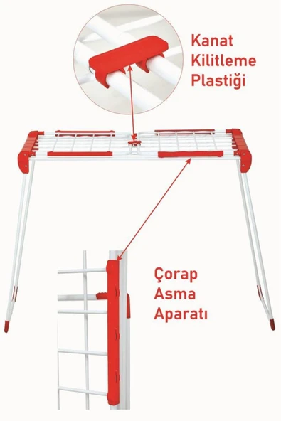 Devecioğlu Harbinger MM082 LİNDA Çamaşır Kurutma Askısı *Ekstra Uzun, *Ekstra Geniş - Resim 4