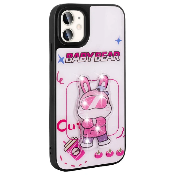 Apple iPhone 11 Kılıf Parlayan Kabartmalı İkonik Figürlü  Amas Silikon Kapak - Resim 5