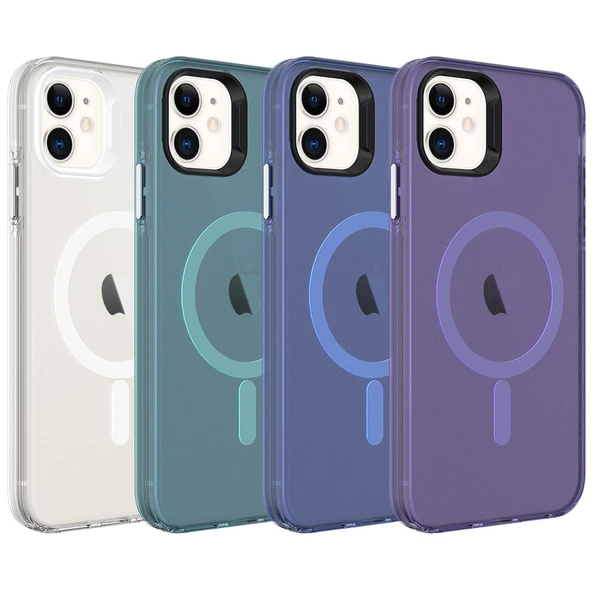 Apple iPhone 11 Kılıf  M-safe Şarj Özellikli Buzlu Transparan C-Pro Sert Kapak - Resim 3