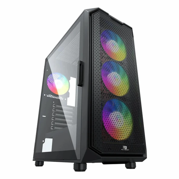 PowerBoost VK-K521B 650W 80+ USB 3.2 ARGB ATX Mid Tower Siyah Kasa ürün görseli 1