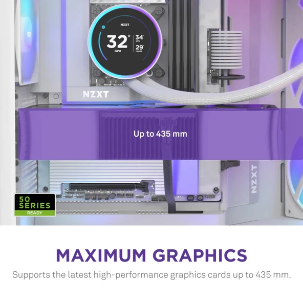 NZXT H9 Flow RGB+ 2025 CM-H92FW-P1 Dual-Chamber 7 RGB Fanlı ATX Beyaz Bilgisayar Kasası - 4
