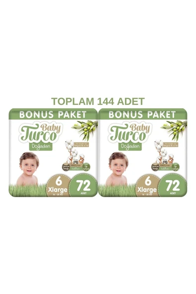 Baby TurcoDoğadan 6 Numara Xlarge 72x2 Toplam 144 Adet ürün görseli