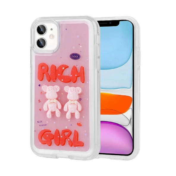 Apple iPhone 11 Kılıf Kabartma Figürlü Parlak  Minimini Silikon Kapak ürün görseli